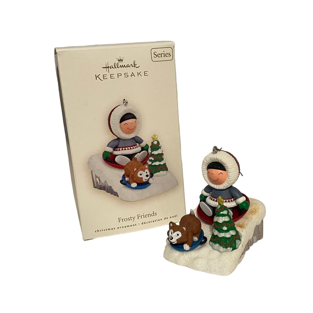 Hallmark‎ Keepsake Christmas Ornament Frosty Friends 2008 Eskimo & Dog Sledding